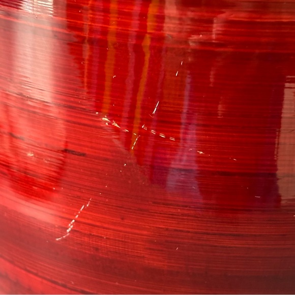 Lifestyles by Sixtrees Bamboo/wood Laquerware Vase Dark Red Asian Home Decor - Picture 6 of 8